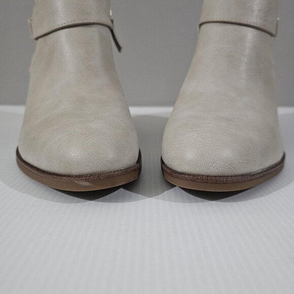 NEW Dr Scholls Kickstart Ankle Bootie Womens 9.5 Taupe Block Heel Buckle Neutral - Picture 6 of 14